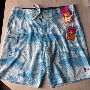 Piranha Joe Endless Summer Board Shorts | NWT | Size 32 | Tropical Print